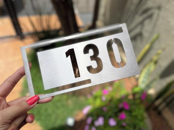 Algarismo Residencial Inox - Personalizado 20x10