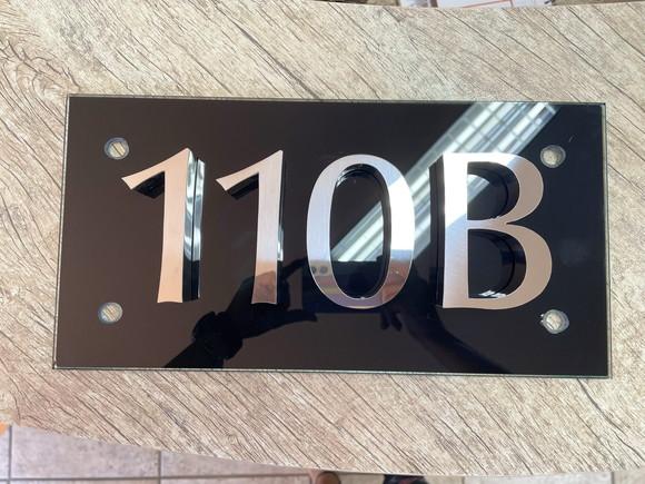 Algarismo Residencial Vidro com Inox - 4 Dígitos 40x20