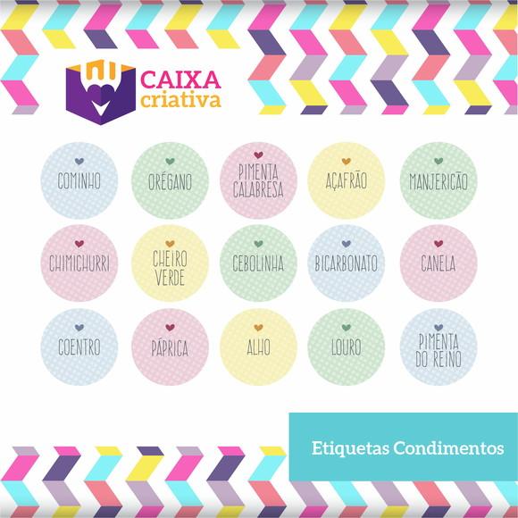 Kit de identificação de condimentos - coloridas