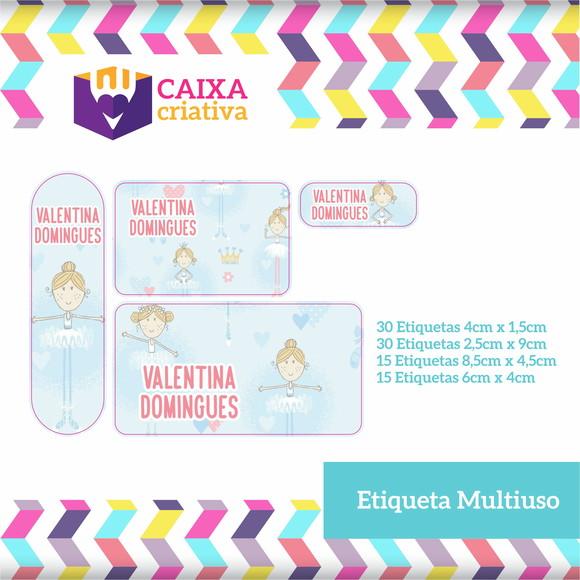 Kit Etiquetas Adesivas - Bailarina Azul