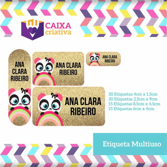 Kit Etiquetas Adesivas - Panda