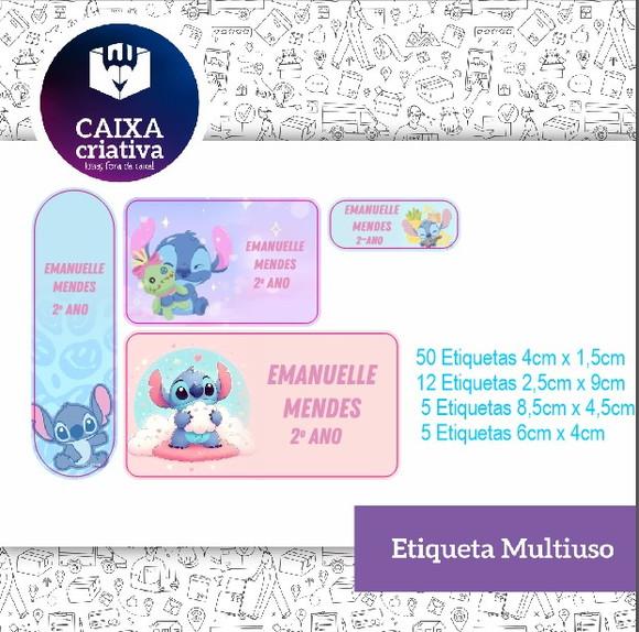 Kit Etiquetas Escolares - Stitch