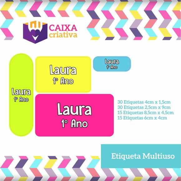 Kit Etiquetas Escolares - Tema Neon