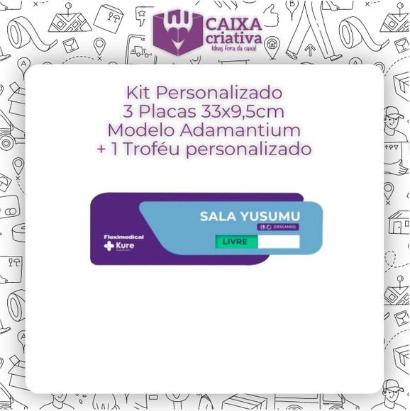 Kit Personalizado 3 Placas Modelo Flag Adamantium + Troféu