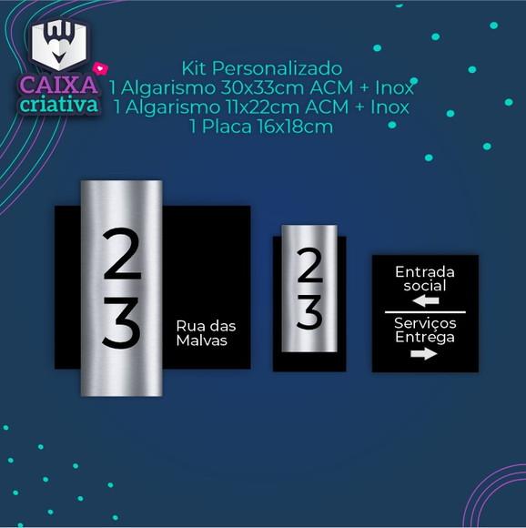 Kit Personalizado 2 Algarismos + 1 Placa de Identificação