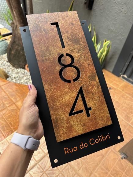 Número para Casa Acm com Acm Corten - 3 Dígitos 20x40