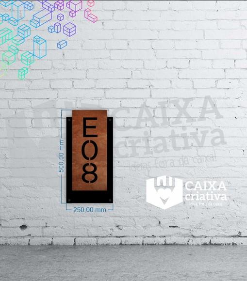 Número para Casa Acm com Acm Corten - 3 Dígitos 25x50