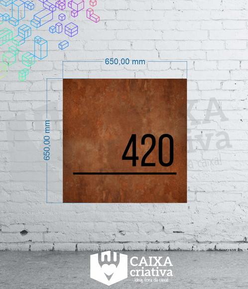 Placa Algarismo Acm com Sobreposição em Pvc 65cm x 65cm