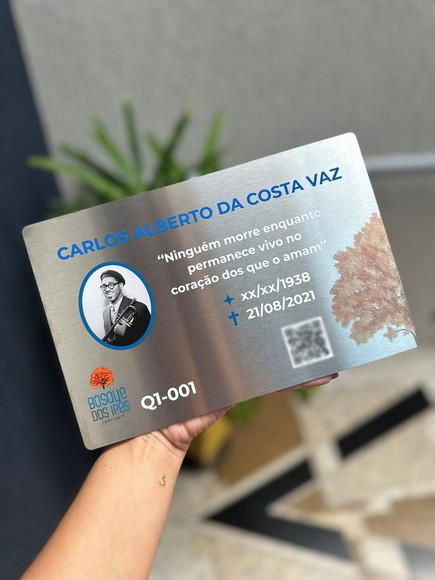 Placa Cemitério - Memorial em Inox com Impressão Uv - 40x22