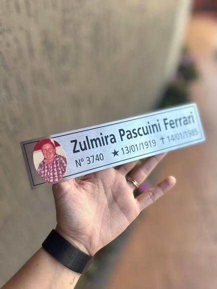 Placa Cemitério - Memorial em Inox com Impressão Uv - 5,3x23