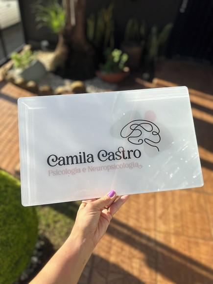 Placa Comércio Acrilico - Efeito Cristal 40x24 Impressão Uv
