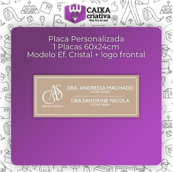 Placa Comércio Acrilico - Efeito Cristal 60x24 Impressão Uv