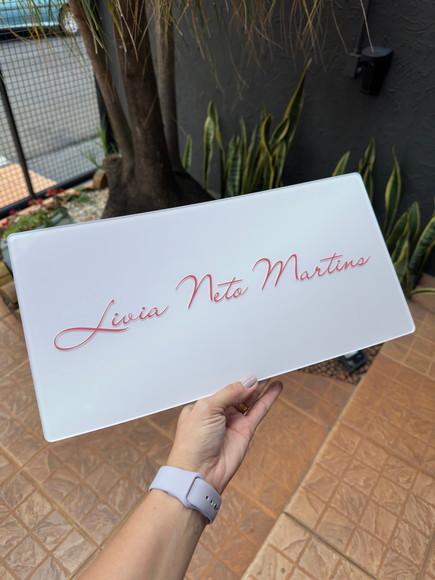 Placa Comércio Acrilico Adesivo Frontal 40x20 Impressão Uv