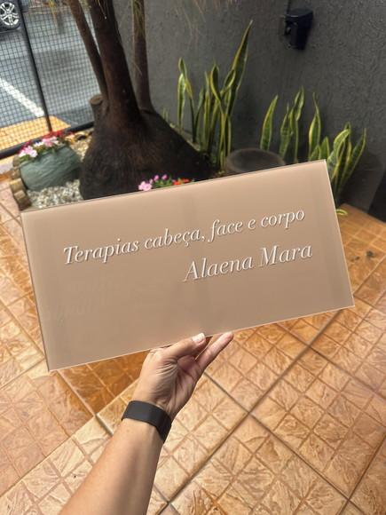 Placa Comércio Acrilico Adesivo Frontal 40x20 Impressão Uv