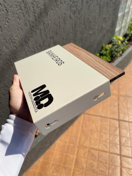 Placa de Banheiro- Modelo Calcita mdf Personalizado 26x18