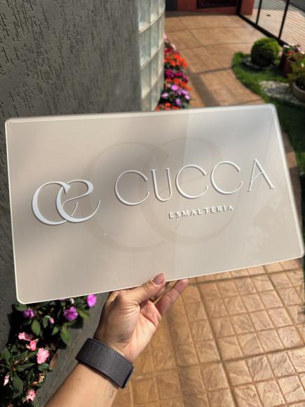 Placa de Comércio Acrílico - Aplicação Adesivo Frontal 40x24