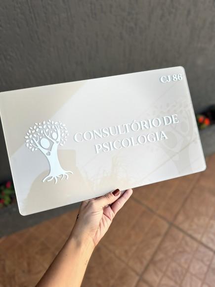 Placa de Comércio Acrílico - Aplicação Adesivo Frontal 40x24