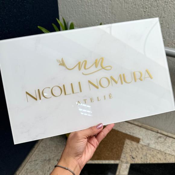 Placa de Comércio Acrílico - Aplicação Adesivo Frontal 40x24