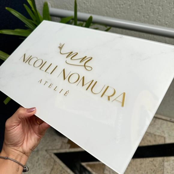 Placa de Comércio Acrílico - Aplicação Adesivo Frontal 40x24