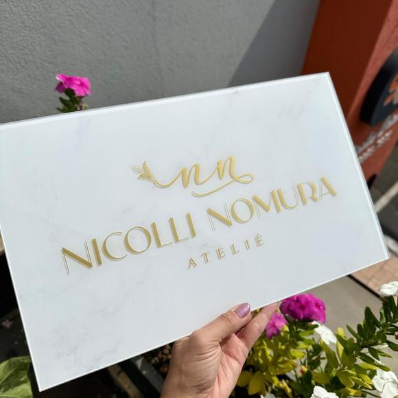 Placa de Comércio Acrílico - Aplicação Adesivo Frontal 40x24