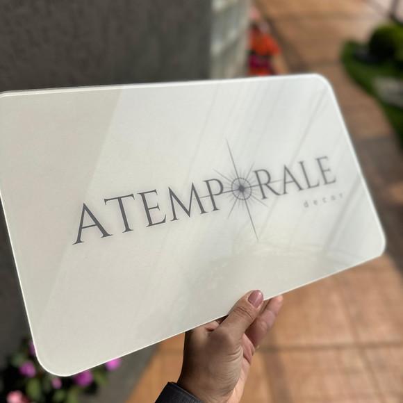 Placa de Comércio Acrilico - Efeito Cristal 40x24