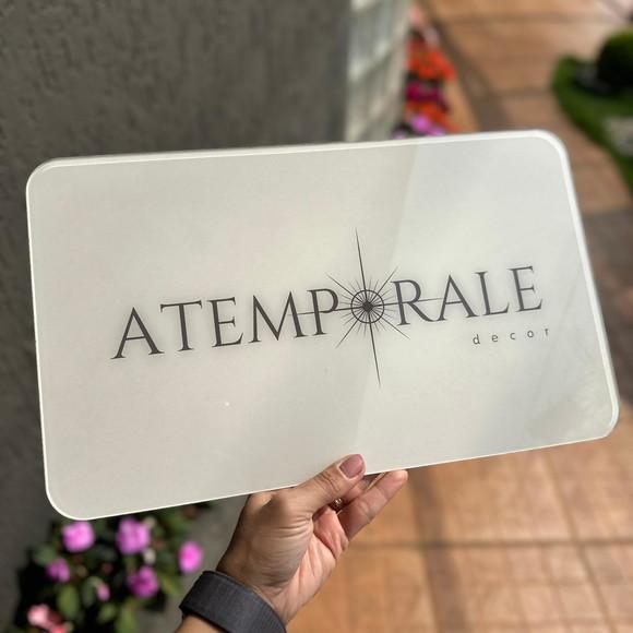 Placa de Comércio Acrilico - Efeito Cristal 40x24