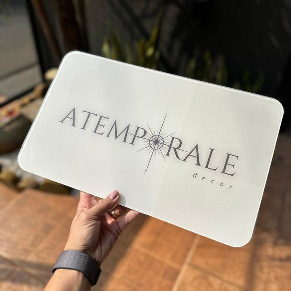 Placa de Comércio Acrilico - Efeito Cristal 40x24