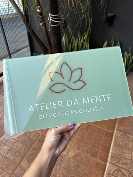 Placa de Comércio Acrilico - Efeito Cristal 40x24