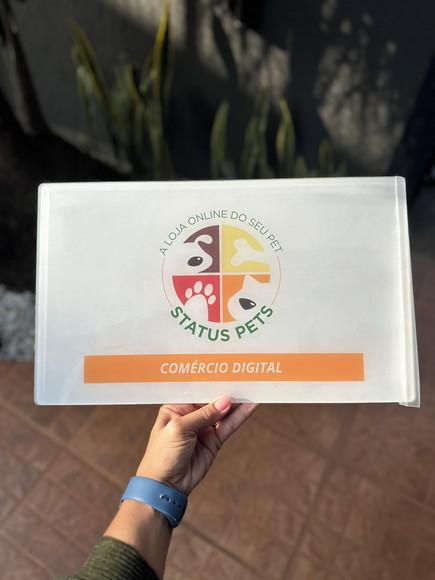 Placa de Comércio Acrilico - Efeito Cristal 40x24