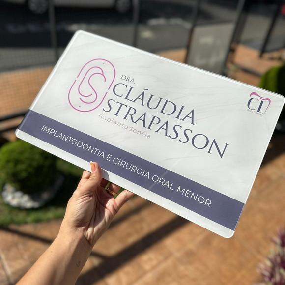 Placa de Comércio Acrilico - Efeito Cristal 40x24