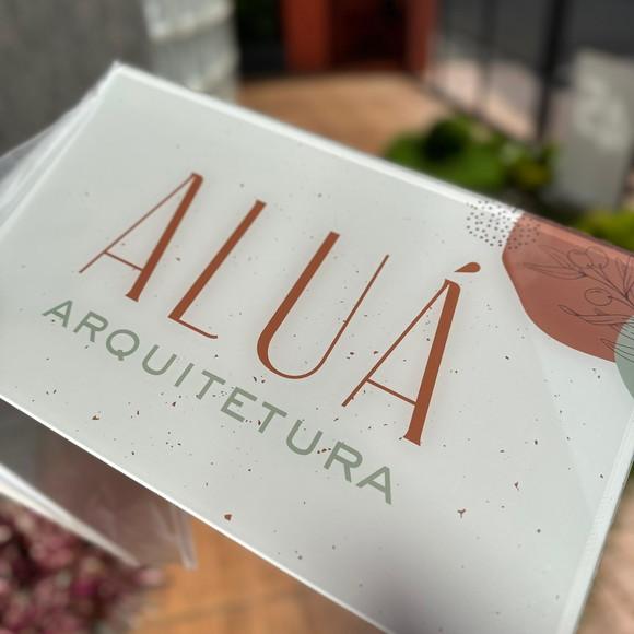 Placa de Comércio Acrilico - Efeito Cristal 40x24