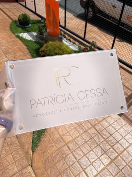 Placa de Comércio Acrilico - Efeito Cristal 40x24