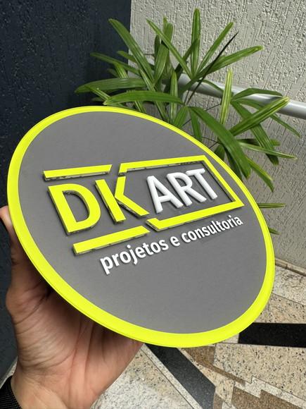 Placa de Comércio em Acrílico com Sobreposição-frente 20x20