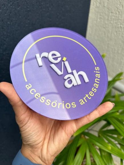Placa de Comércio em Acrílico com Sobreposição-frente 20x20