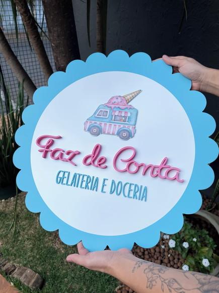 Placa de Comércio Escalopada - Frente 50x50