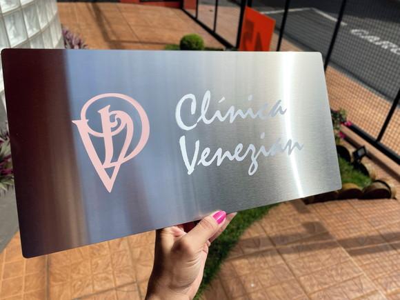 Placa de Comércio Inox - Frente 40x20