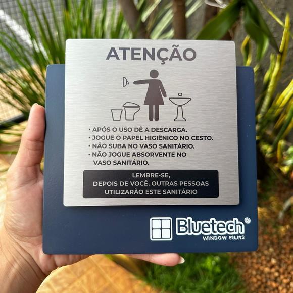 Placa de Identificação Banheiro - Ágata Inox