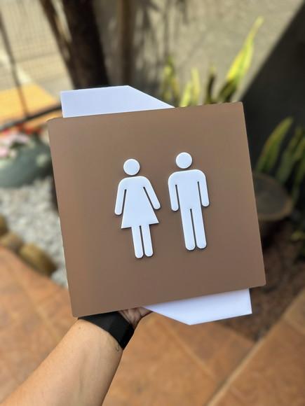 Placa de Identificação Banheiro Modelo Bari 20x25