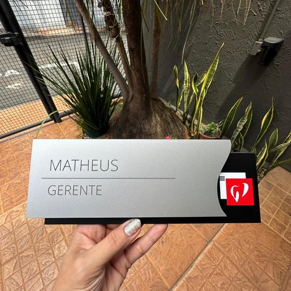 Placa de Identificação de Mesa - Acm com Sobreposição 25x9,5