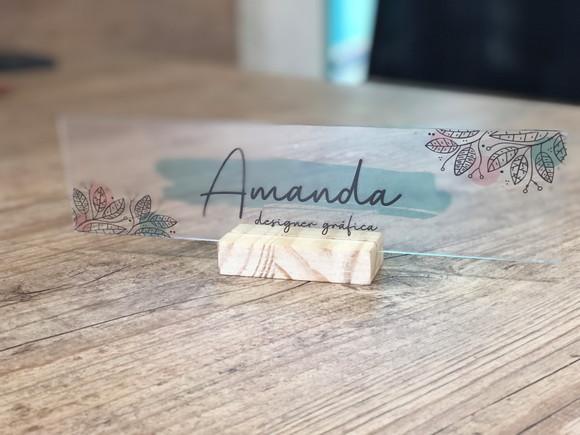 Placa de Identificação de Mesa - Acrílico 26x6,5