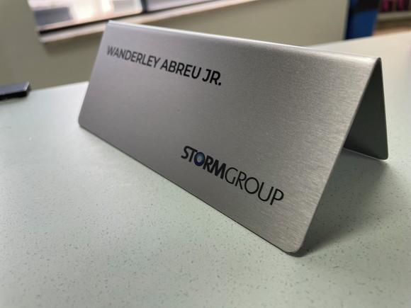 Placa de Identificação de Mesa - Inox 15x6