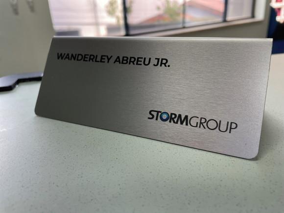 Placa de Identificação de Mesa - Inox 15x6