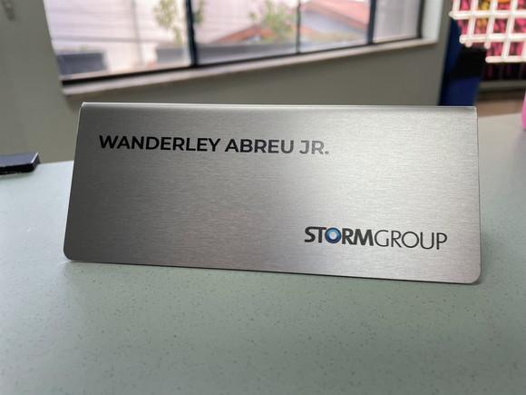 Placa de Identificação de Mesa - Inox 15x6