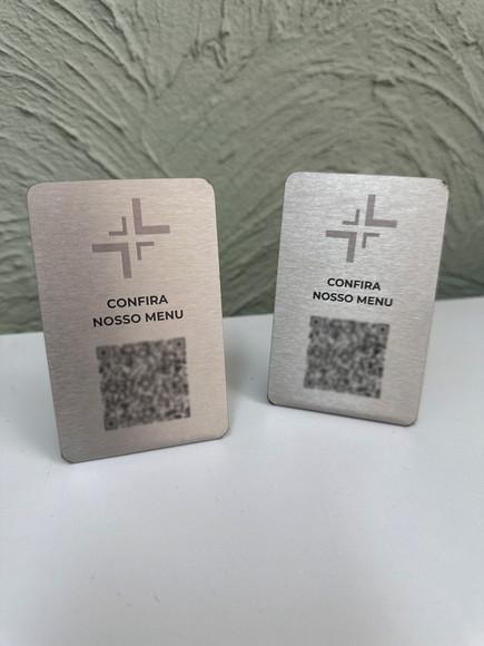 Placa de Identificação de Mesa - Inox 9,5x6cm