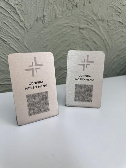 Placa de Identificação de Mesa - Inox 9,5x6cm