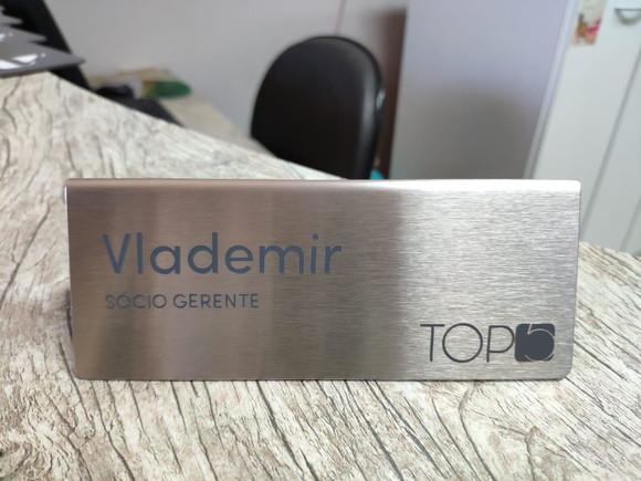 Placa de Identificação de Mesa - Inox 15x6