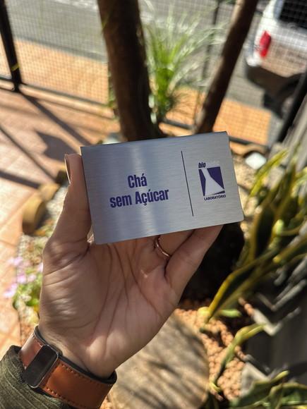 Placa de Identificação de Mesa - Inox 9x6