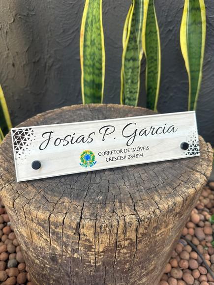 Placa de Identificação de Mesa - mdf e Acrílico 26x6,5