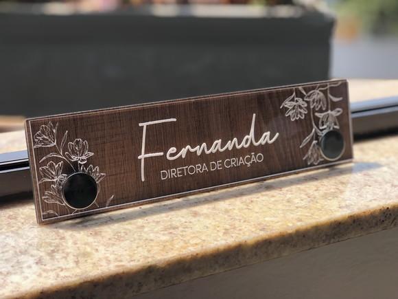 Placa de Identificação de Mesa - mdf e Acrílico 26x6,5