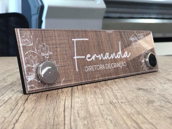 Placa de Identificação de Mesa - mdf e Acrílico 26x6,5